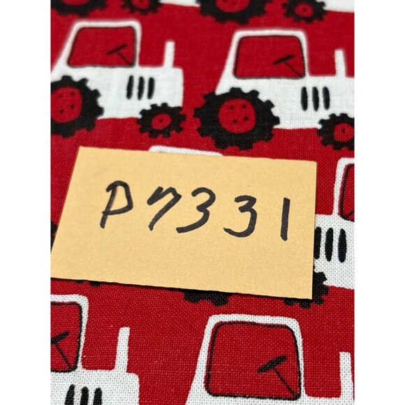 Red & White Tractor 17x21" Print Cotton Fabric - Picture 4 of 4